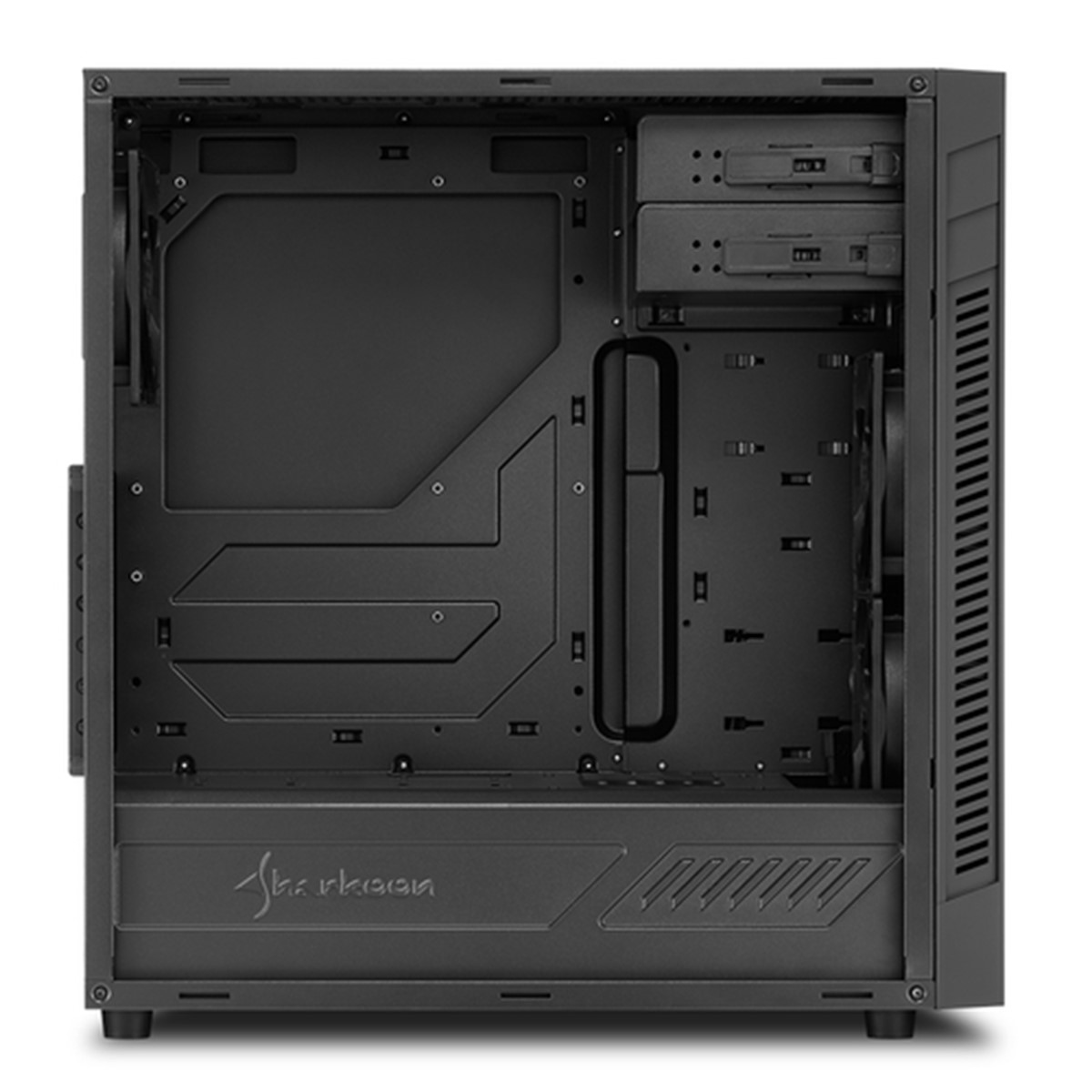 SHARKOON CASE, S25-V, ATX, 2XU3, 2x120, BLACK