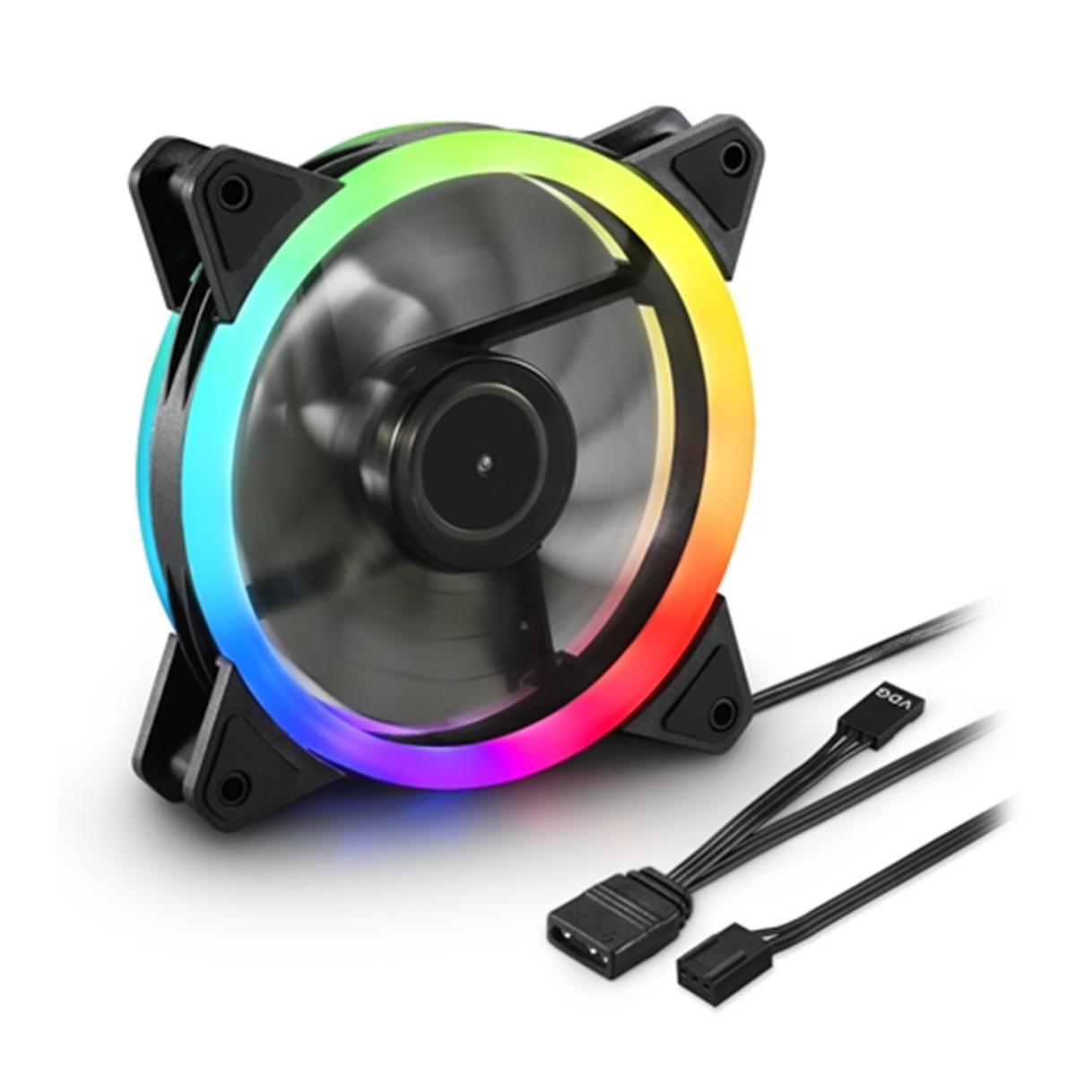 SHARKOON VENTOLA CASE SHARK BLADES PWM RGB RING FAN 120X120X25, PWM