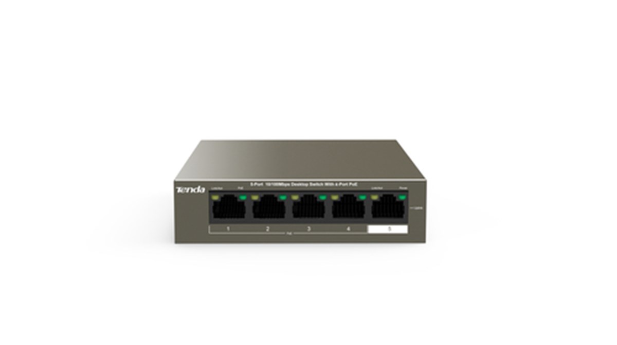 TENDA SWITCH 5-PORT 10/100Mbps DESKTOP WITH 4-Port PoE
