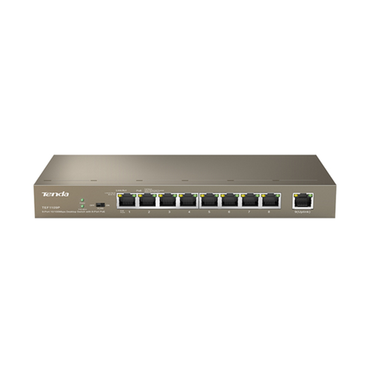 TENDA SWITCH 8 PORTE 10/100 POE + 1 PORTA 10/100, 63W