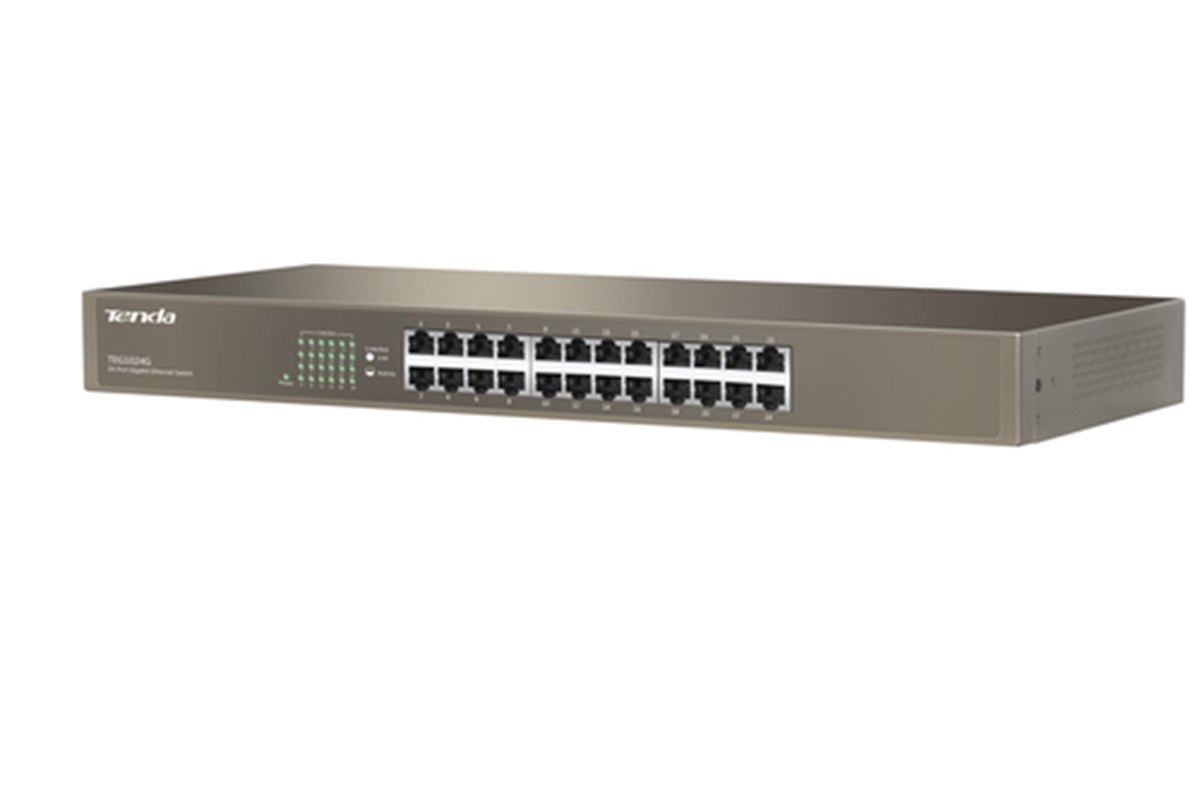 TENDA SWITCH 24 PORTE GIGABIT 10/100/1000, CAPACITA SWITCHING 48GBPS, PROTEZIONE FULMINI 6KV