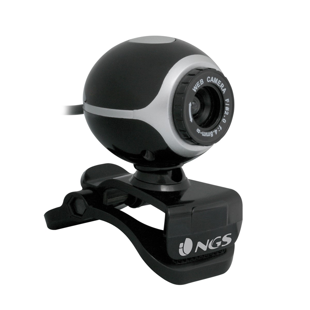 NGS WEBCAM RISOLUZIONE 5MPX CON MICROFONO INCORPORATO, ZOOM FACE TRACKING USB 2.0, SENSORE CMOS 300KPX