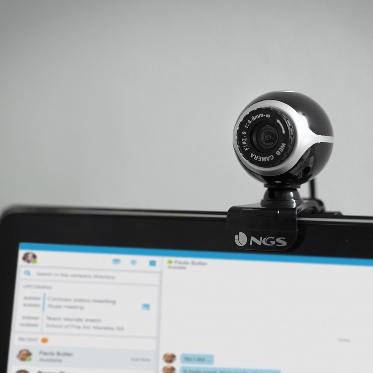 NGS WEBCAM RISOLUZIONE 5MPX CON MICROFONO INCORPORATO, ZOOM FACE TRACKING USB 2.0, SENSORE CMOS 300KPX