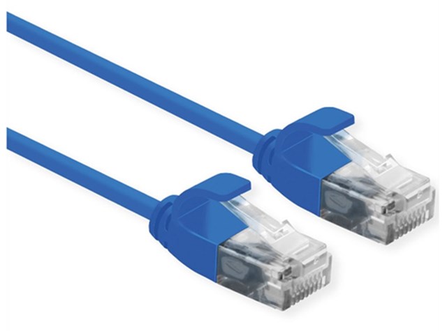 ROLINE CAVO DI RETE UTP DATA CENTER PATCH CORD CAT.6A (CLASSE EA) LSOH SLIM 1.5 M BLU