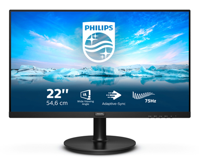 PHILIPS MONITOR 21,5" LED VA FHD 16:9 4MS 250 CDM, DP/VGA/HDMI, MULTIMEDIALE