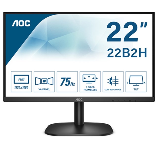 AOC MONITOR 21,5 LED VA FHD 16:9 200 CDM 4MS, VGA/HDMI