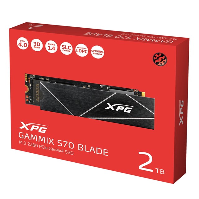 ADATA SSD GAMING XPG GAMMIX S70 2TB M.2 2280 PCIe GEN4X4 3D NAND FLASH 2TB