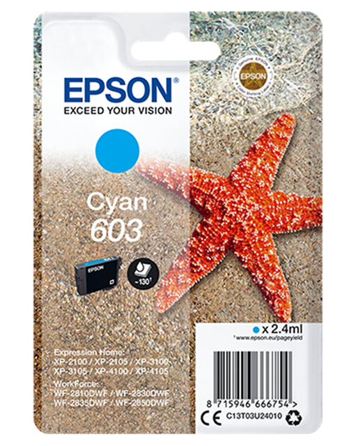 EPSON CARTUCCIA STELLA MARINA CIANO INKJET ALTA CAPACITA C13T03U24010 NO BLISTER