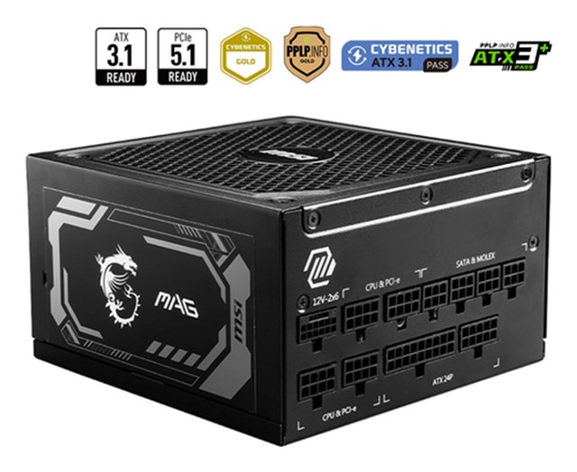 MSI ALIMENTATORE MAG, EU, 1250W, FULLY-MODULAR, 80 PLUS GOLD, 7A GARANZIA