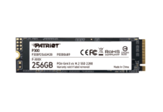 PATRIOT SSD P300 256GB M2 2280 PCIE GEN3, 1700MBS/1100MBS R/W